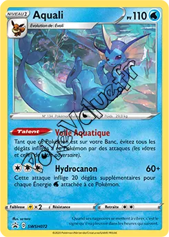 Carte Pokémon Aquali n°072 de la série Promo SWSH