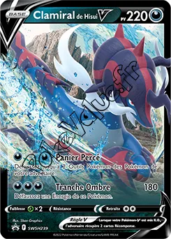 Carte Pokémon Clamiral de Hisui V  n°239 de la série Promo SWSH