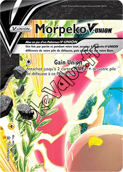 Carte Pokémon Morpeko V UNION En haut à gauche n°215 de la série Promo SWSH