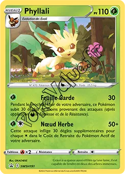 Carte Pokémon Phyllali  n°191 de la série Promo SWSH