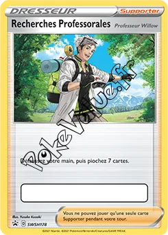 Carte Pokémon Recherches Professorales (Professeur Willow) n°178 de la série Promo SWSH