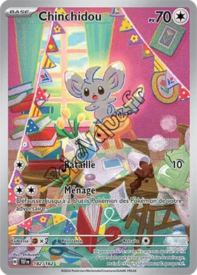 Carte Pokémon Chinchidou  n°182 de la série Forces Temporelles