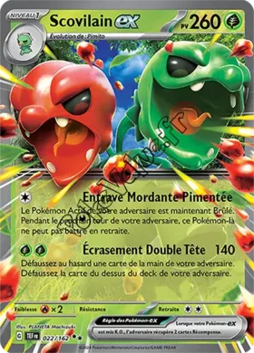 Carte Pokémon Scovilain ex  n°022 de la série Forces Temporelles
