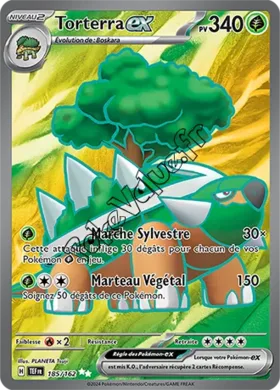 Carte Pokémon Torterra ex  n°185 de la série Forces Temporelles