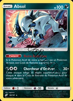 Carte Pokémon Absol  n°88 de la série Duo de Choc