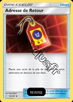 Carte Pokémon Adresse de Retour Reverse n°153 de la série Duo de Choc