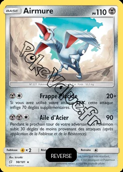 Carte Pokémon Airmure Reverse n°98 de la série Duo de Choc