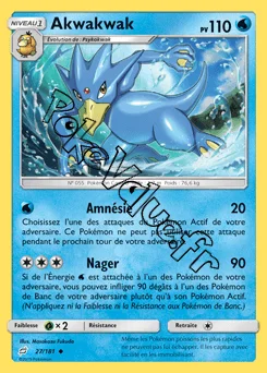 Carte Pokémon Akwakwak n°27 de la série Duo de Choc