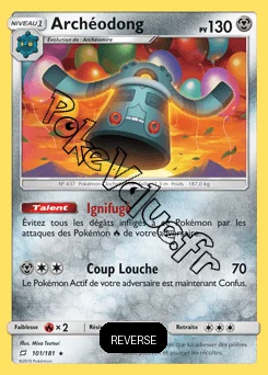 Carte Pokémon Archéodong Reverse n°101 de la série Duo de Choc