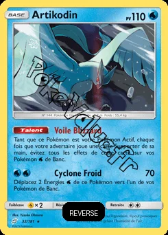 Carte Pokémon Artikodin Reverse n°32 de la série Duo de Choc