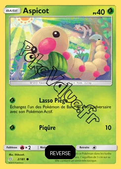 Carte Pokémon Aspicot Reverse n°2 de la série Duo de Choc
