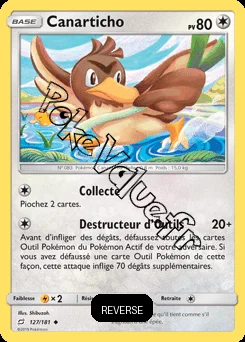 Carte Pokémon Canarticho Reverse n°127 de la série Duo de Choc