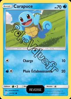Carte Pokémon Carapuce Reverse n°23 de la série Duo de Choc