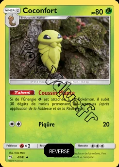 Carte Pokémon Coconfort Reverse n°4 de la série Duo de Choc
