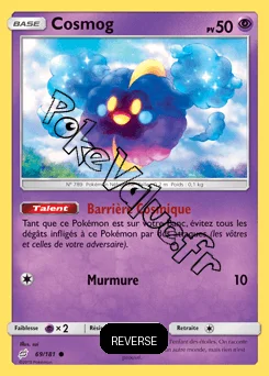 Carte Pokémon Cosmog  Reverse n°69 de la série Duo de Choc