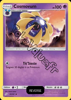 Carte Pokémon Cosmovum  Reverse n°70 de la série Duo de Choc