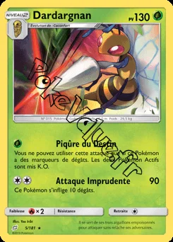 Carte Pokémon Dardargnan n°5 de la série Duo de Choc