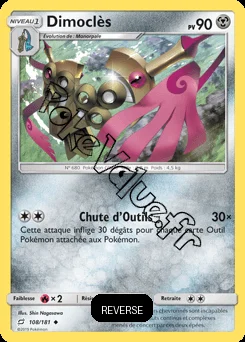 Carte Pokémon Dimoclès Reverse n°108 de la série Duo de Choc