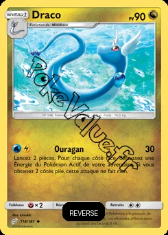 Carte Pokémon Draco Reverse n°118 de la série Duo de Choc