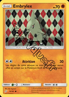 Carte Pokémon Embrylex n°79 de la série Duo de Choc