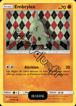 Carte Pokémon Embrylex Reverse n°79 de la série Duo de Choc