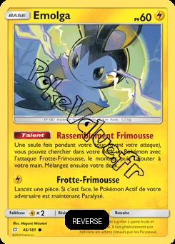 Carte Pokémon Emolga  Reverse n°46 de la série Duo de Choc