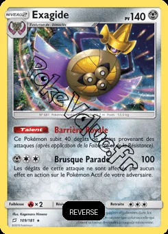 Carte Pokémon Exagide Reverse n°109 de la série Duo de Choc