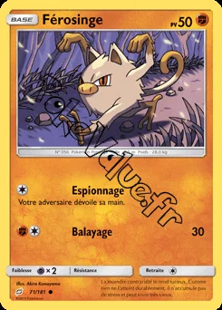 Carte Pokémon Férosinge n°71 de la série Duo de Choc