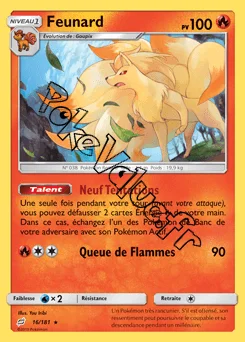 Carte Pokémon Feunard n°16 de la série Duo de Choc