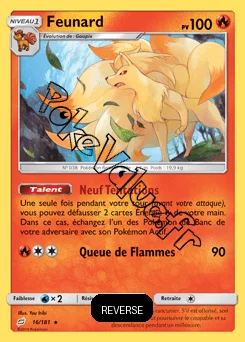 Carte Pokémon Feunard Reverse n°16 de la série Duo de Choc