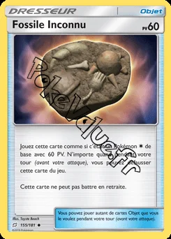 Carte Pokémon Fossile Inconnu n°155 de la série Duo de Choc