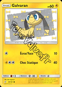 Carte Pokémon Galvaran n°49 de la série Duo de Choc