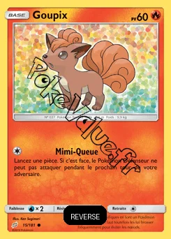 Carte Pokémon Goupix Reverse n°15 de la série Duo de Choc