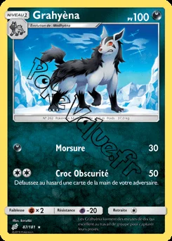Carte Pokémon Grahyèna n°87 de la série Duo de Choc