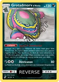 Carte Pokémon Grotadmorv d’Alola Reverse n°84 de la série Duo de Choc