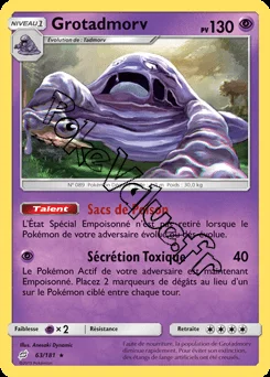 Carte Pokémon Grotadmorv n°63 de la série Duo de Choc