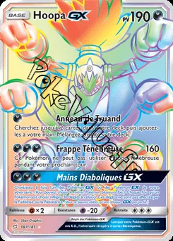 Carte Pokémon Hoopa GX  n°187 de la série Duo de Choc
