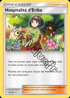 Carte Pokémon Hospitalité d’Erika n°140 de la série Duo de Choc