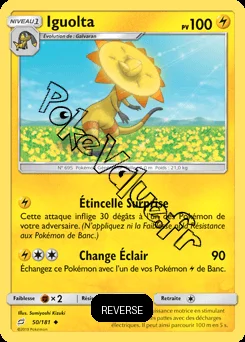 Carte Pokémon Iguolta Reverse n°50 de la série Duo de Choc