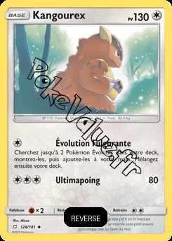 Carte Pokémon Kangourex Reverse n°128 de la série Duo de Choc