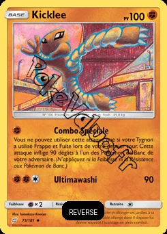 Carte Pokémon Kicklee Reverse n°73 de la série Duo de Choc