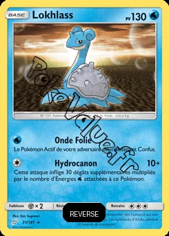 Carte Pokémon Lokhlass Reverse n°31 de la série Duo de Choc