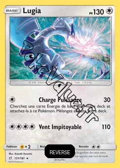Carte Pokémon Lugia  Reverse n°131 de la série Duo de Choc