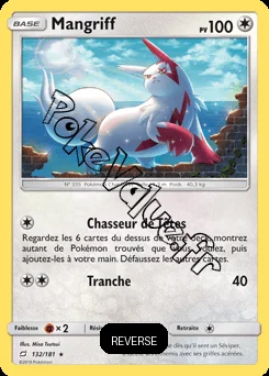 Carte Pokémon Mangriff Reverse n°132 de la série Duo de Choc