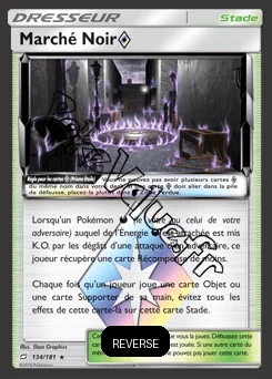 Carte Pokémon Marché Noir Reverse n°134 de la série Duo de Choc