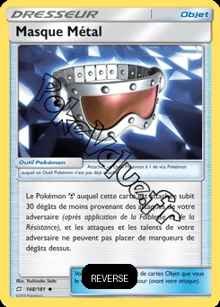 Carte Pokémon Masque Métal Reverse n°148 de la série Duo de Choc