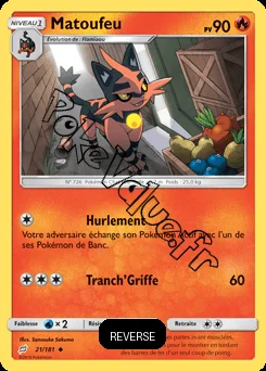 Carte Pokémon Matoufeu Reverse n°21 de la série Duo de Choc