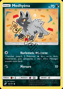 Carte Pokémon Medhyèna n°86 de la série Duo de Choc