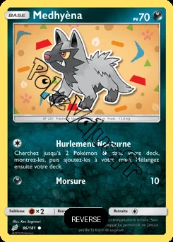 Carte Pokémon Medhyèna Reverse n°86 de la série Duo de Choc