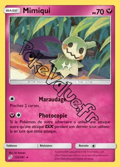 Carte Pokémon Mimiqui n°112 de la série Duo de Choc